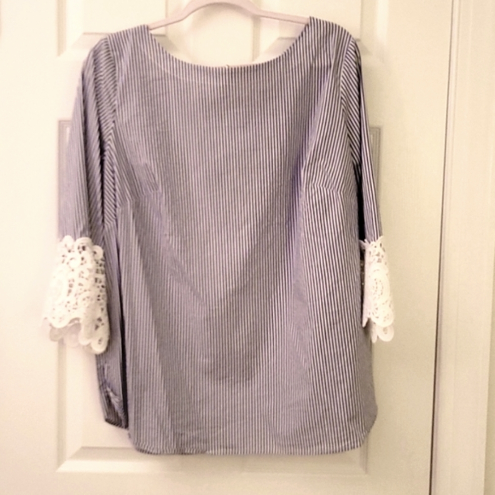 Eloquii Striped tunic top
